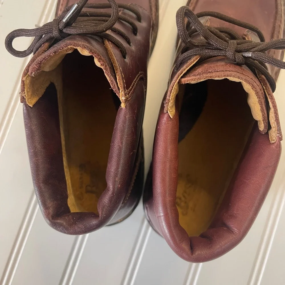 Vintage GH Bass Brussels Leather Chukka Boots Burgundy Oxblood Moc Toe Mens 6.5
